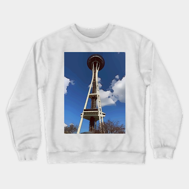 Seattle Space Needle Crewneck Sweatshirt by WelshDesigns